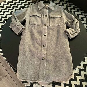 H&M Gray Wool Blend Shirt Jacket